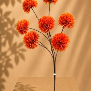 Eurolight living pompom dark orange zijdebloem
