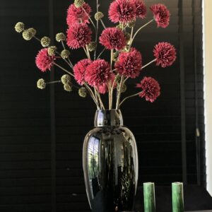 Shop the look, Vaas met zijdebloemen, 2 kandelaren en theelicht
